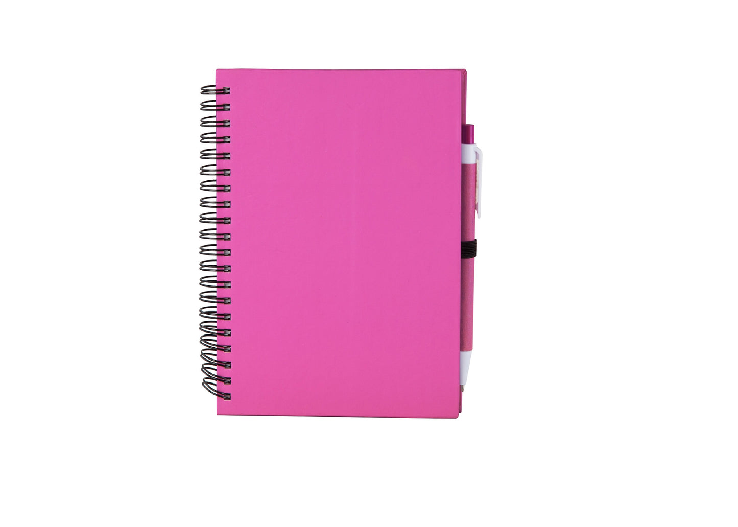 Bloc-notes avec spirales et stylo à bille rose