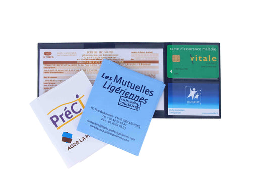 Porte carte de sécurité sociale 2 cartes vitale pharmacie personnalisé